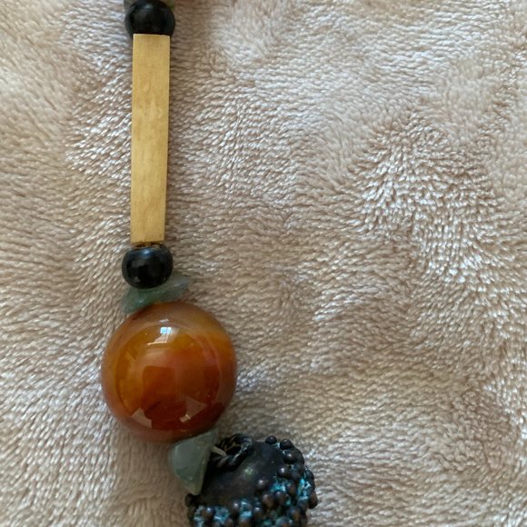 Unique Ivory and Jade Necklace - Picture 3 of 3